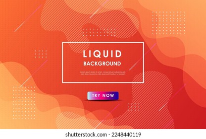 abstract orange soft gradient wavy light liquid color with geometric shape background. eps10 vector