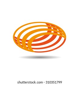 Abstract orange sphere icon