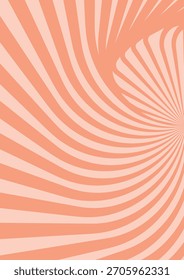 Padrão espiral laranja abstrato com formas listradas curvas criando um efeito de torção dinâmica. Mínimo, fundo moderno ideal para cartazes, branding, embalagem, web designs e modelos criativos.
