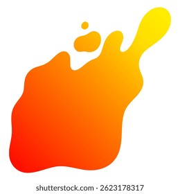 Abstract orange splash vector with smooth gradient from red to yellow. Modern fluid shape design on transparent background. Ideal for branding, banners, or web elements