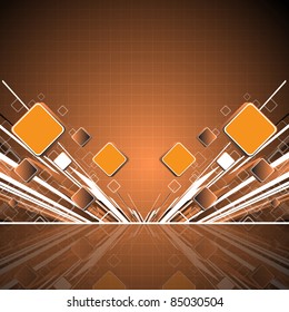 Abstract orange square background. Clip-art