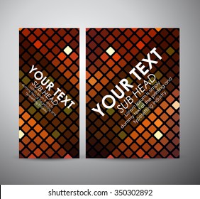 Abstract orange squares pattern. Brochure business design template or roll up. Vector illustration