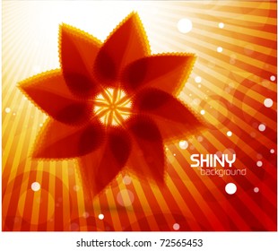 Abstract orange star. Nature shiny design