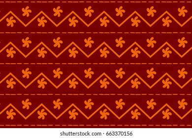 Abstract orange star tribal pattern