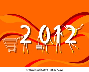 abstract orange stripes background with artistic 2012