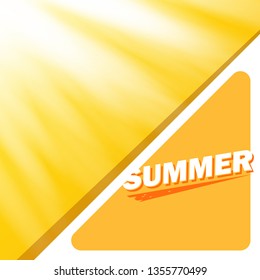 abstract orange summer background with sun lights. vector summer backdrop with rays of light