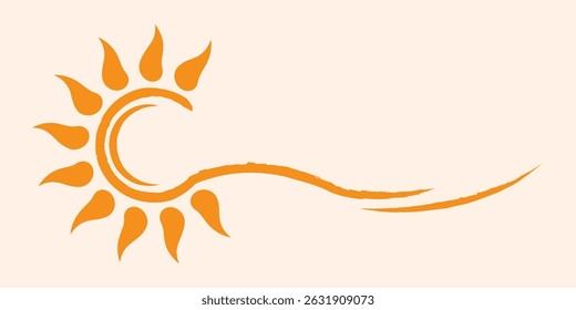 Abstract Orange Sun Design, Summer Sunshine Wave background