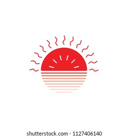 abstract orange sun light silhouette logo vector 