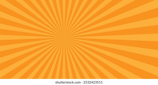 Abstract orange sun rays backdrop background. 