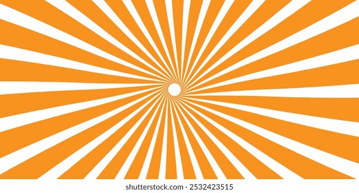 Abstract orange sun rays backdrop background. 