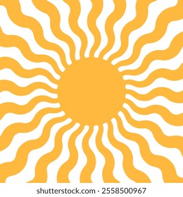 Abstract Orange Sun Rays on White Background vector illustration