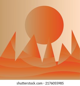abstract orange sun vector background