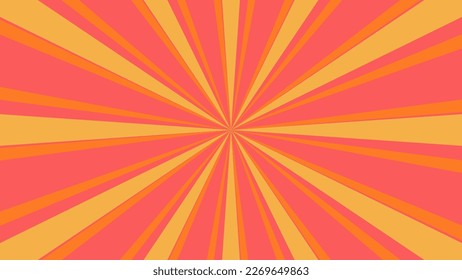 abstract orange sunburst pattern background for modern graphic design element. shining ray cartoon with colorful for website banner wallpaper and poster card decoration