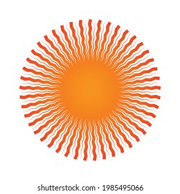Resumen Patrón naranja de explosión de sol aislado en fondo blanco. Vector