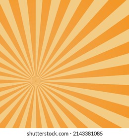 Abstract orange Sunburst vector background. High quality illustration.