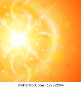 Abstract orange sunny background.