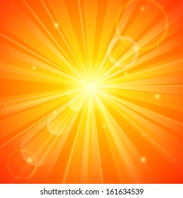 Abstract orange sunny background