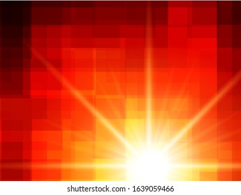 Abstract orange, sunny background, vector illustration.