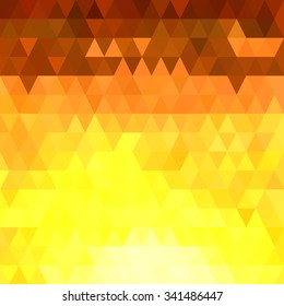 Abstract Orange Sunset Sunrise Polygonal Mosaic Background, Creative Business Design Templates. Illustration Vector EPS10