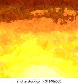 Abstract Orange Sunset Sunrise Polygonal Mosaic Background, Creative Business Design Templates. Illustration Vector EPS10