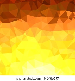 Abstract Orange Sunset Sunrise Polygonal Mosaic Background, Creative Business Design Templates. Illustration Vector EPS10