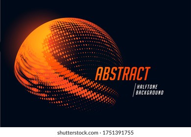 abstract orange swirl halftone pattern background design