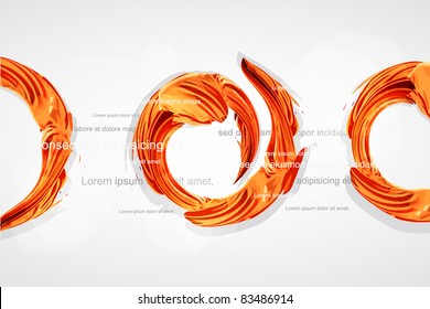 giro naranja abstracto como rastro de pinceles