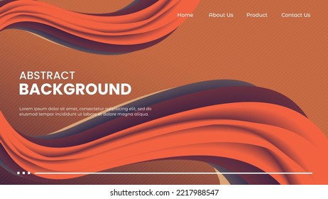 Abstract orange swirl wave background. Flow liquid lines design elemen