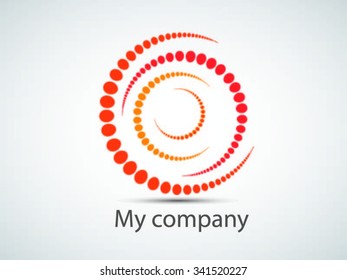 Abstract orange swirly illustration. Logo design element