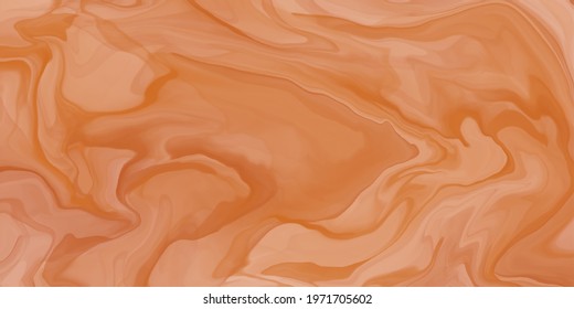 Abstract orange  terracotta marble fluid painted background. Alcohol ink or watercolor art. Editable vector texture backdrop 