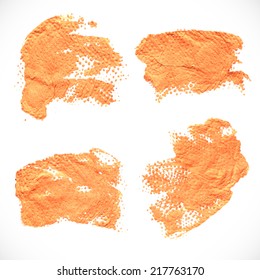 Abstract orange textural prints thick smears of paint on paper 3