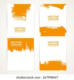 Abstract orange texture hand drawing on banner set