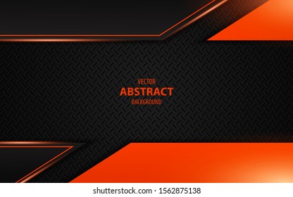Abstract orange texture metal background. Bright metallic color effect with strong shapes. Vector design template for use frame, wallpaper, cover, banner, flyer, presentation