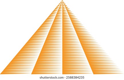 abstract orange thick to thin line triangle pattern suitable for background.
