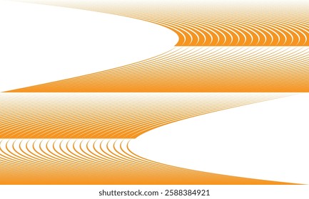 abstract orange thick to thin line flag pattern art suitable for background.