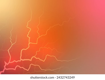 Abstract orange thunder light power spark background. vector illustration.