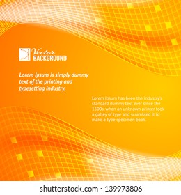 Abstract orange tiles background. Vector illustration