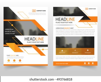 Abstract orange triangle business Brochure Leaflet Flyer annual report template design, book cover layout design, abstract business presentation template, a4 size design