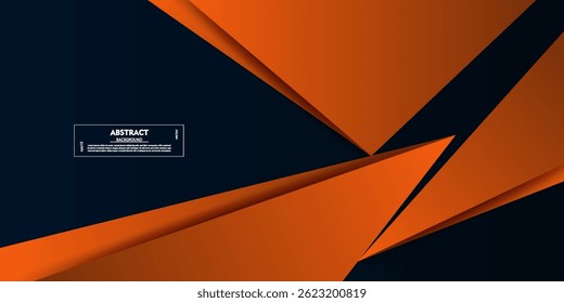 Abstract orange triangle overlapping pattern on dark background. Simple banner background. Vector Eps10