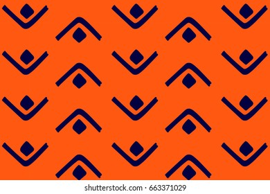 Abstract orange tribal shape pattern