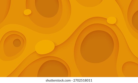 Fundo de vetor laranja abstrato com padrões circulares em estilo de queijo