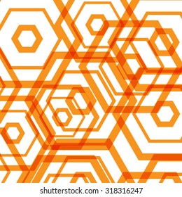 Abstract orange vector background. Template for Hexagon style design. vector illustration.