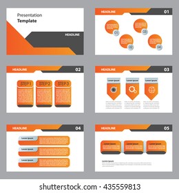 abstract orange vector business blue presentation template slides background design