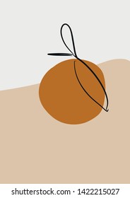 Abstract Orange. Vector fruit illustration.