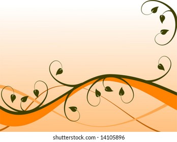 Ilustración vectorial naranja abstracta en orientación horizontal con espacio para texto