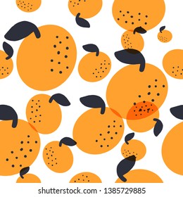 Abstract orange vector seamless pattern. Vector illustration