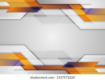 Abstract orange violet technology geometric background. Vector design