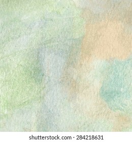 Abstract orange watercolor background, hand drawn vector  illustration