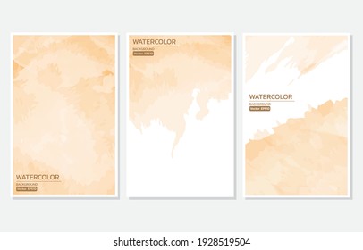 Abstract orange watercolor background isolated.Design for invitation card,background,template,save the date,postcard,banner,business card.Vector illustration texture design