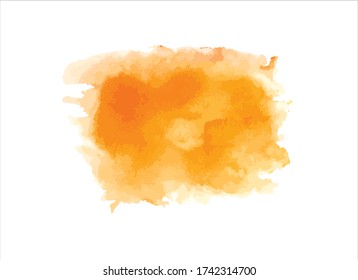 Abstract Orange Watercolor Paint Stroke Background Stock Vector ...